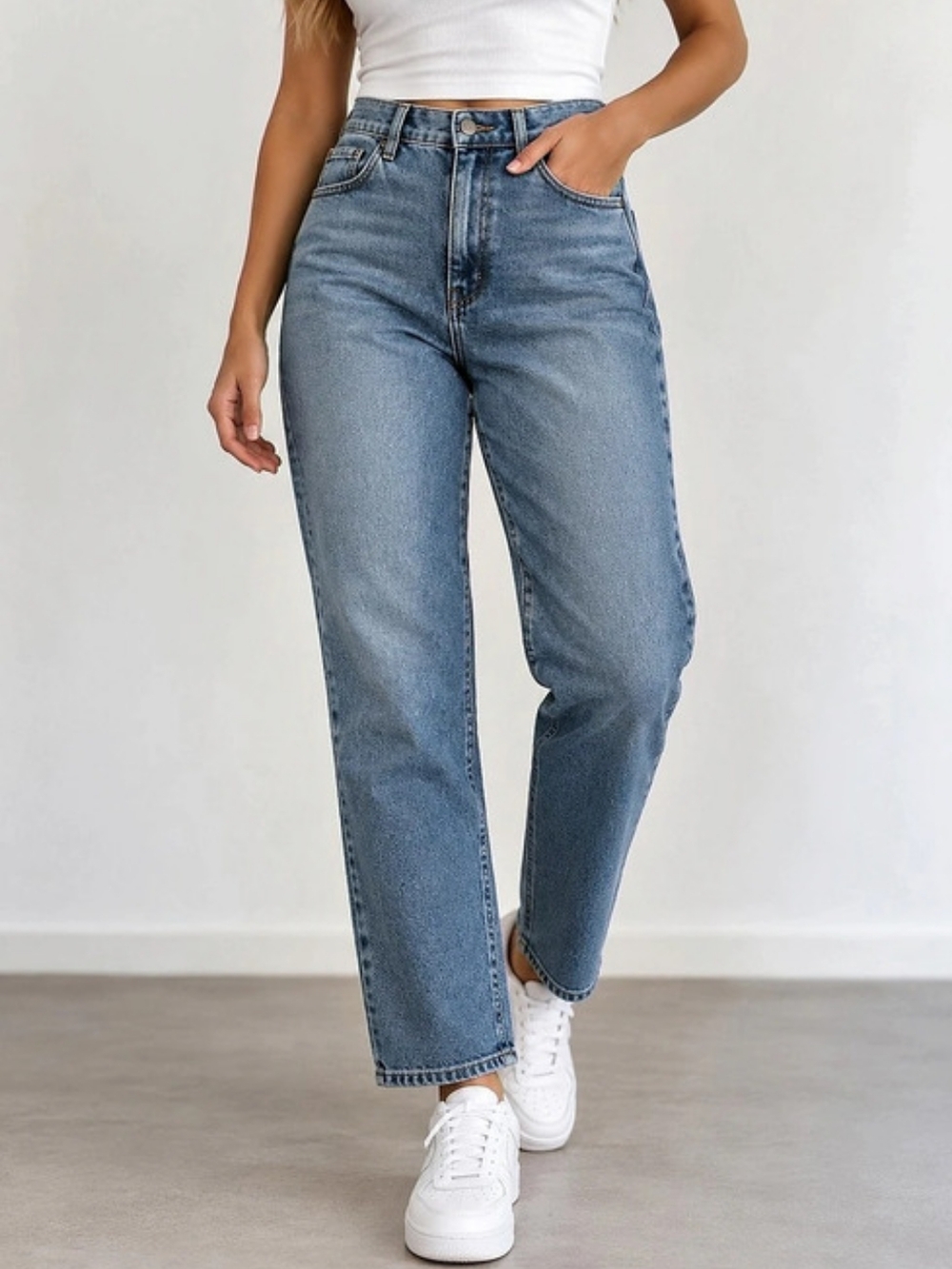 Cello Jeans Women’s 17/33 High Rise Straight Leg Blue Denim Jeans
